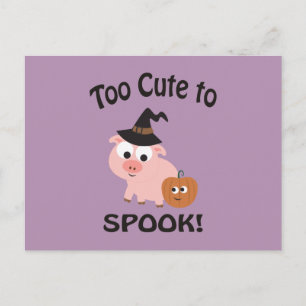 För tyst för att prata med Halloween Gris Witch Vykort