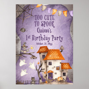 För tyst för att prata med Spook Halloween 1:a föd Poster