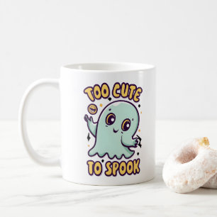 För tyst för att röja Cute Halloween Ghost Kaffemugg