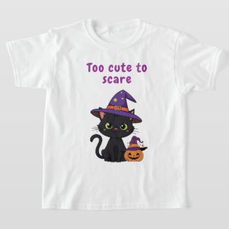 För tyst för att Skrämma - Halloween Black Cat Des T Shirt