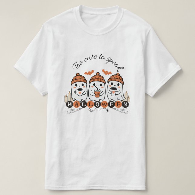 För tyst för att Spook Halloween T-Shirt - Mysigt  (Design framsida)