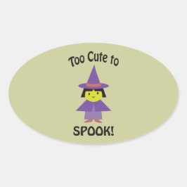 För tyst för att Spook! Little Witch Ovalt Klistermärke