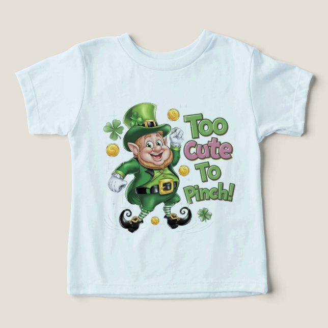 För tyst för Pinch Playful Leprechaun St Patricks T Shirt (Design Framsida)