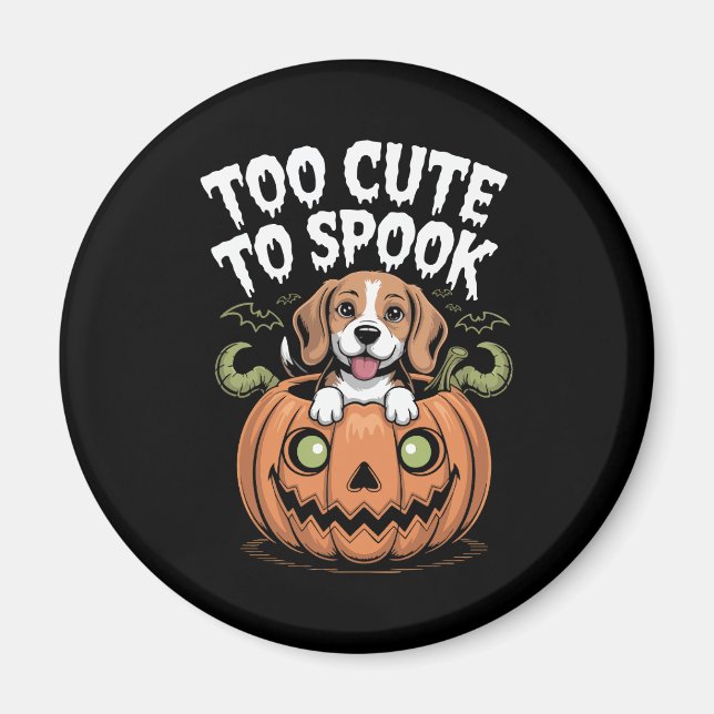 För tyst för Spook Halloween Hund Magnet (Framsidan)