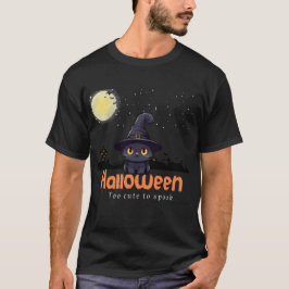 För tyst mot Spook - Svart katt och Pumpkin Hallow T Shirt