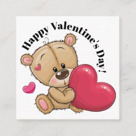 För tyst Nalle Valentine - se tillbaka Fyrkantigt Visitkort