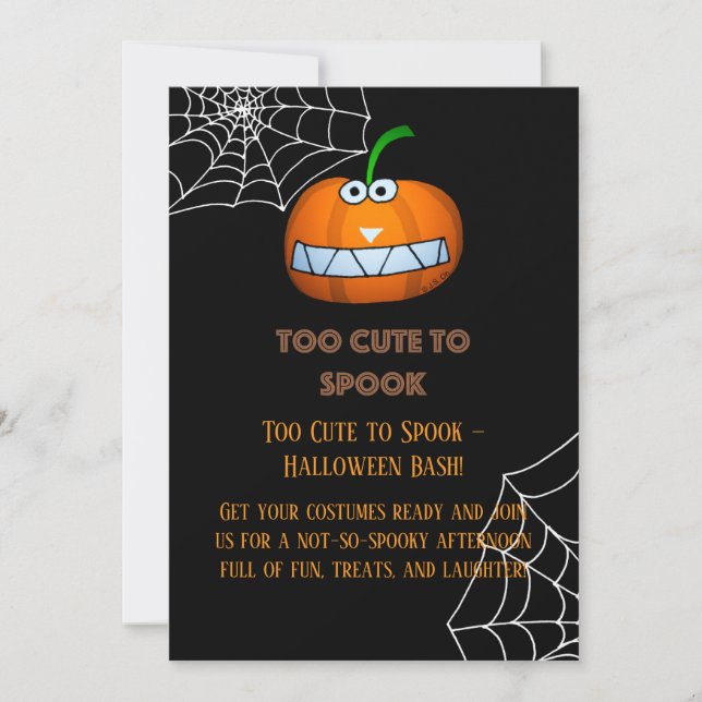 För tyst om Spook Funny Halloween Pumpkin Art Inbjudningar (Framsida)