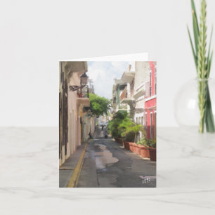 För tystnad gata lite av San Juan, Puerto Rico Kort
