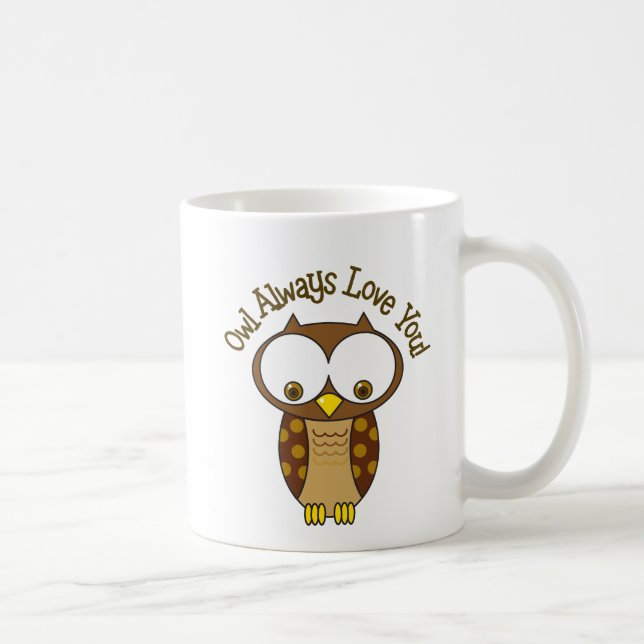 För uggla kärlek alltid dig kaffemugg (Höger)