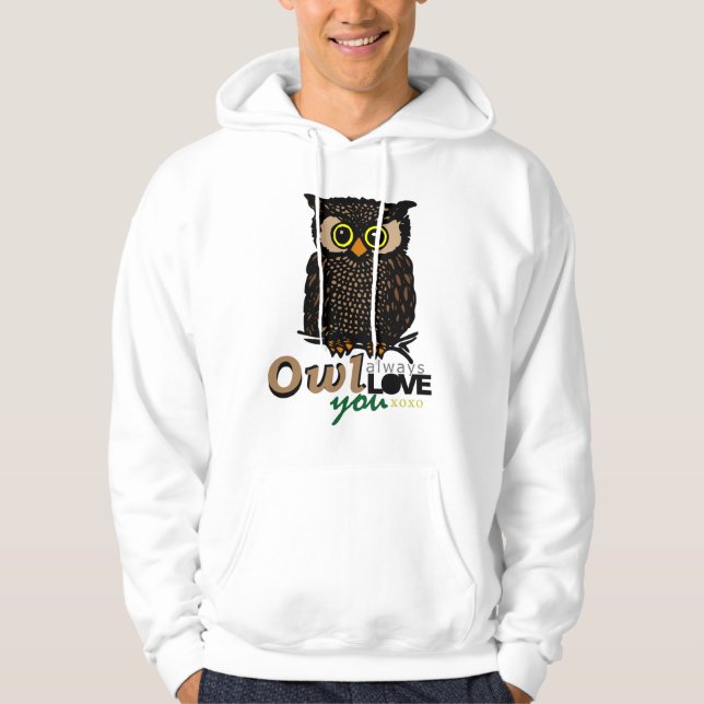 För UGGLA KÄRLEK alltid dig XOXO Sweatshirt Med Luva (Framsida)