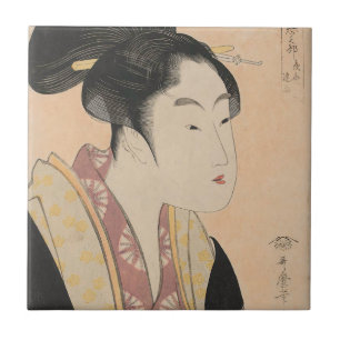 För Ukiyo-e för vintage japanskt porträtt II Kakelplatta