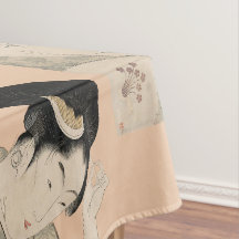 För Ukiyo-e för vintage japanskt porträtt kvinna