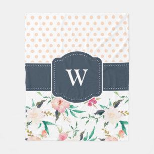 För ullfilt för Monogram beställnings- blommigt Fleecefilt
