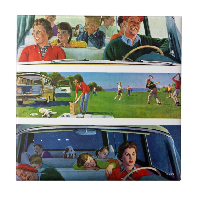 För, under & efter picknick kakelplatta (Framsidan)