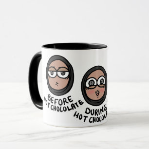 För/under/efter varm choklad mugg