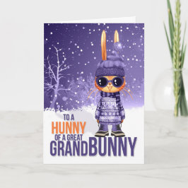 för Underbar farmor Lila Julbunny Helgkort