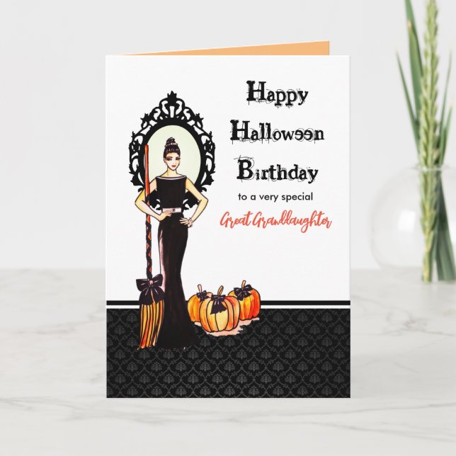 För Underbar mordotter Halloween Birthday Witch Kort (Framsida)