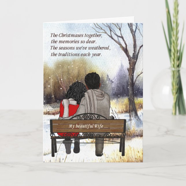 för ung afroamerikansk make/maka-par helgkort (Framsida)