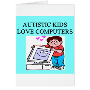 för ungekärlek för autism autistic datorer hälsningskort