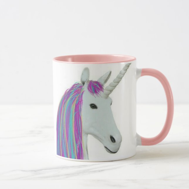 För Unicornkaffe för regnbåge pastellfärgad mugg (Höger)
