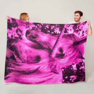 För Unicornsatäng för vintage rosa plysch Fleecefilt