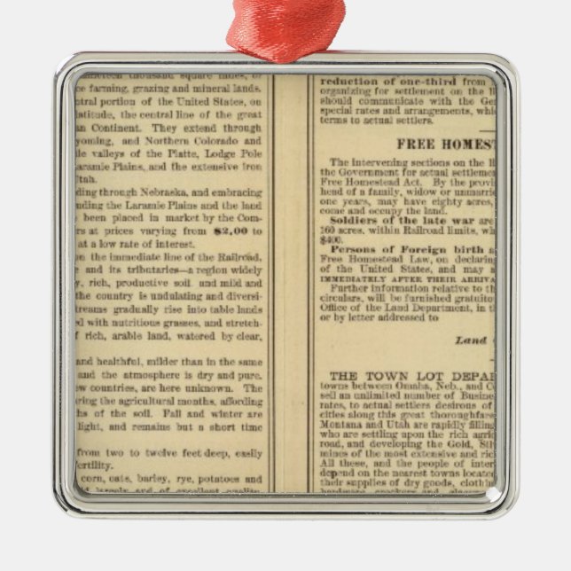 För union och Stillahavs- järnväglinjer för Julgransprydnad Metall (Framsidan)