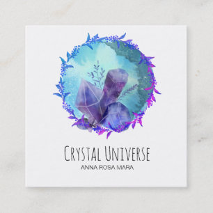 För universumblomma för *~* Crystal kran Fyrkantigt Visitkort
