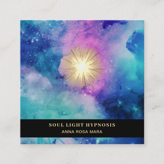För universumstjärnor för *~* kosmisk läka fyrkantigt visitkort (Framsida)