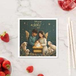 För Unto oss är ett barn på födelsens Nativiteter Pappersservett