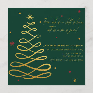 For Unto Us A Child Is Born | Christmas Invitation Inbjudningar