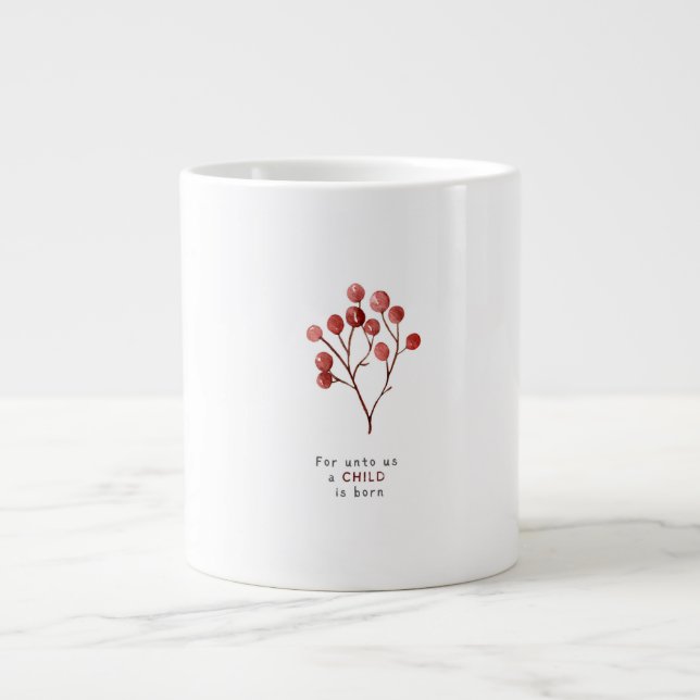 For Unto Us A Child Is Born Christmas Mug Jumbo Mugg (Framsidan)