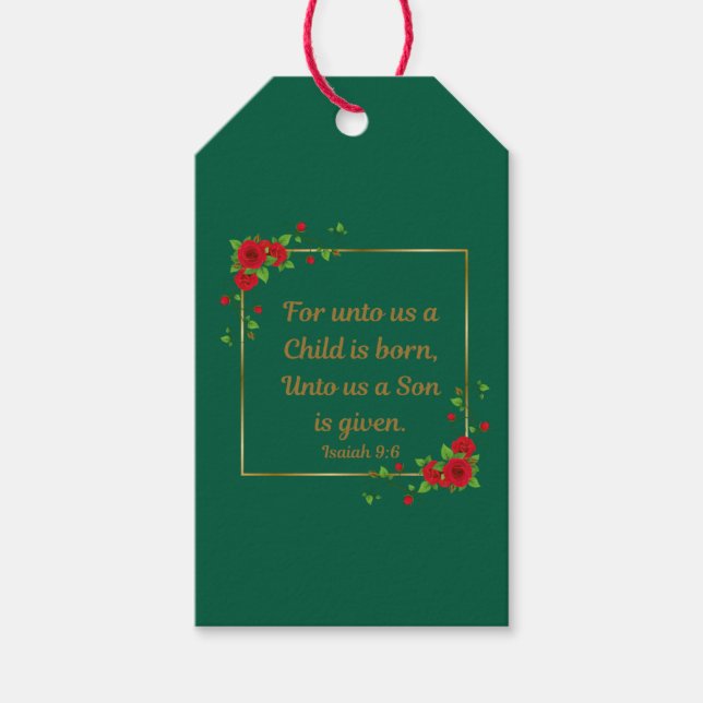 For Unto Us a Son Is Born (Set of 10) Presentetikett (Framsidan)