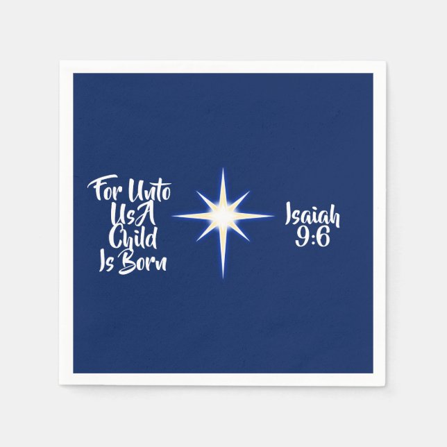 För Unto US föds ett barn Napkin Pappersservett (Framsidan)