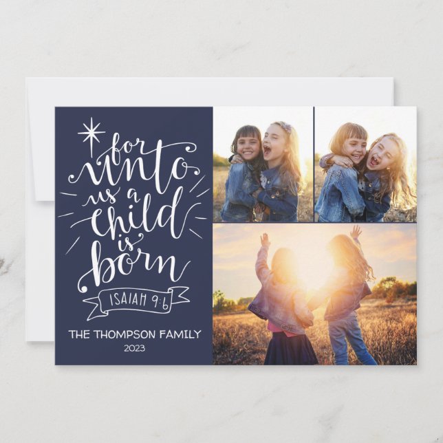 För Unto UT: Julfotoport tre Bild Julkort (Framsida)