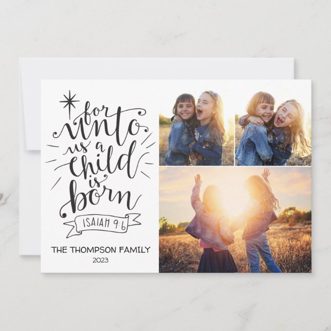 För Unto UT: Julfotoport tre Bild Julkort (Framsida)