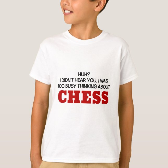 För upptaget tänkande om schack t-shirt (Framsida)