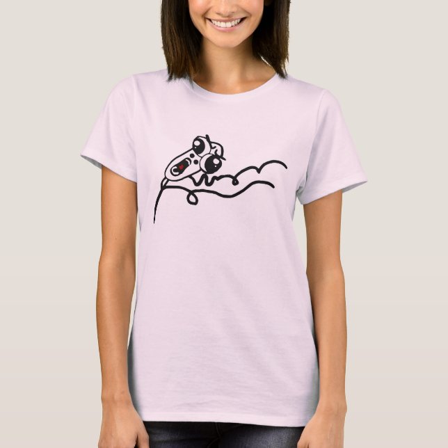 För ursinneansikte för OMG SPRINGA skrämmd tecknad T-shirt (Framsida)