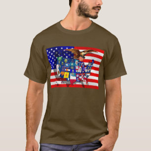 För USA för flagga för amerikanörnUS stater T-shirt