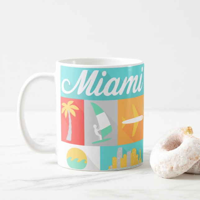 För USA för Miami symbolssouvenir mugg för stater (Med munk)