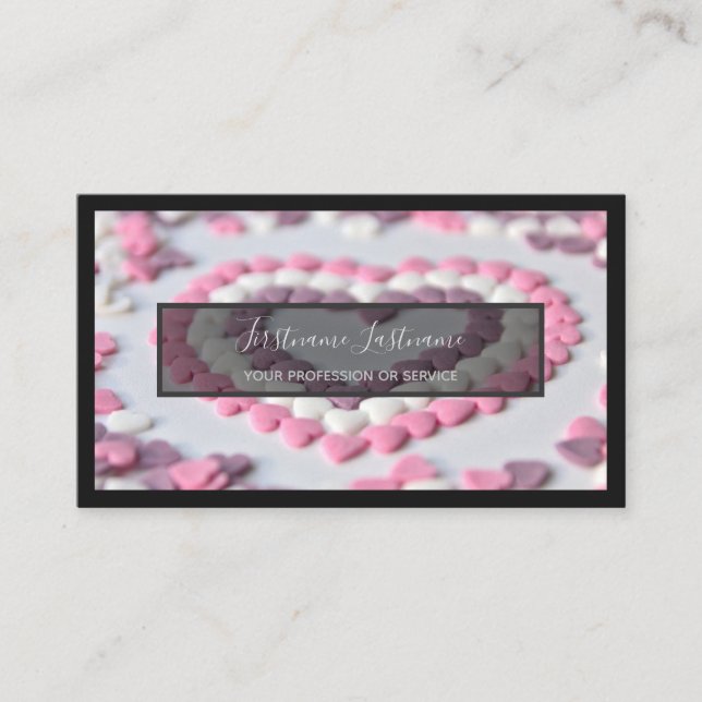 För utsmyckade godis, bakverk och butiker för kond visitkort (Framsida)