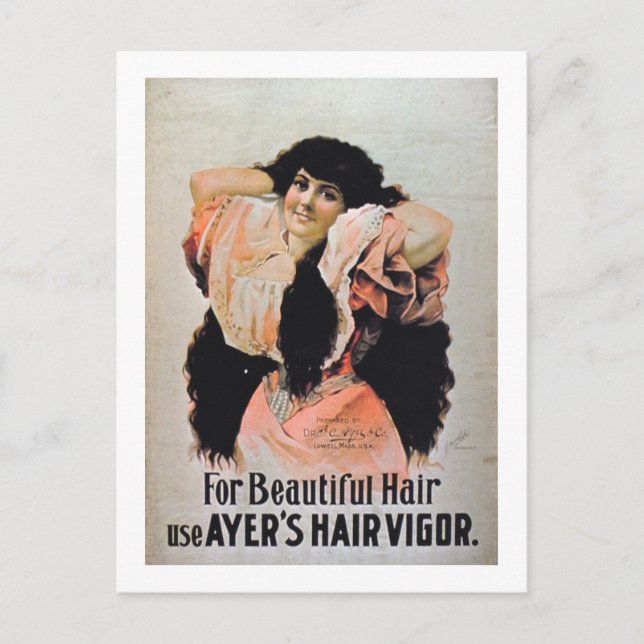"För vacker Använda Ayers Hair Vigor" (färg) Vykort (Framsida)
