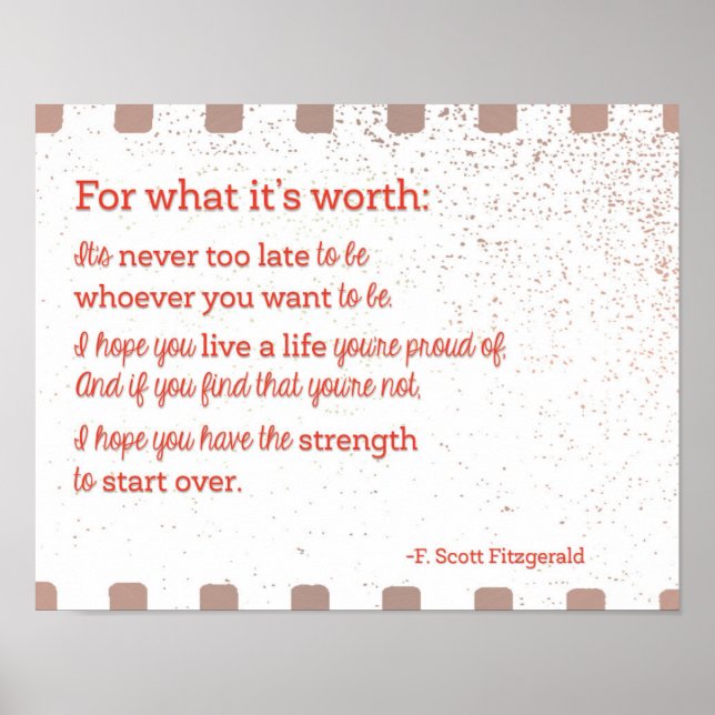 För vad det är värt poster (Framsidan)