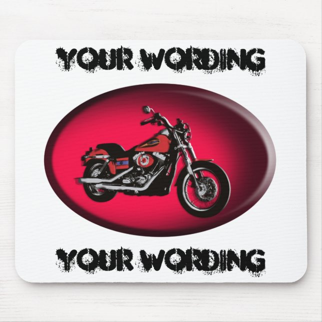 För vägcykel för motorcykel röd mousepad (tillfoga musmatta (Framsidan)
