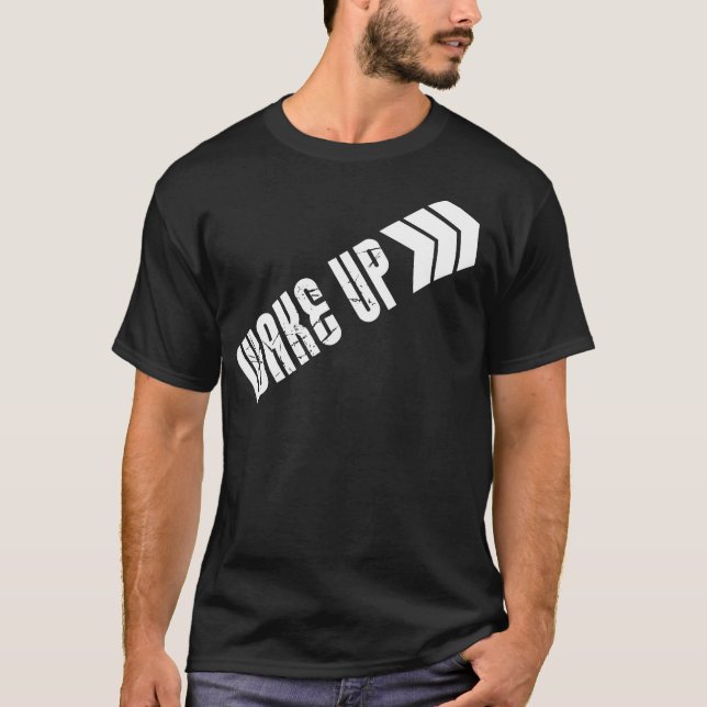 För vak mörk skjorta upp - t-shirt (Framsida)