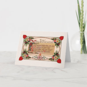 För valentindikt för Victorian utsmyckat kort för