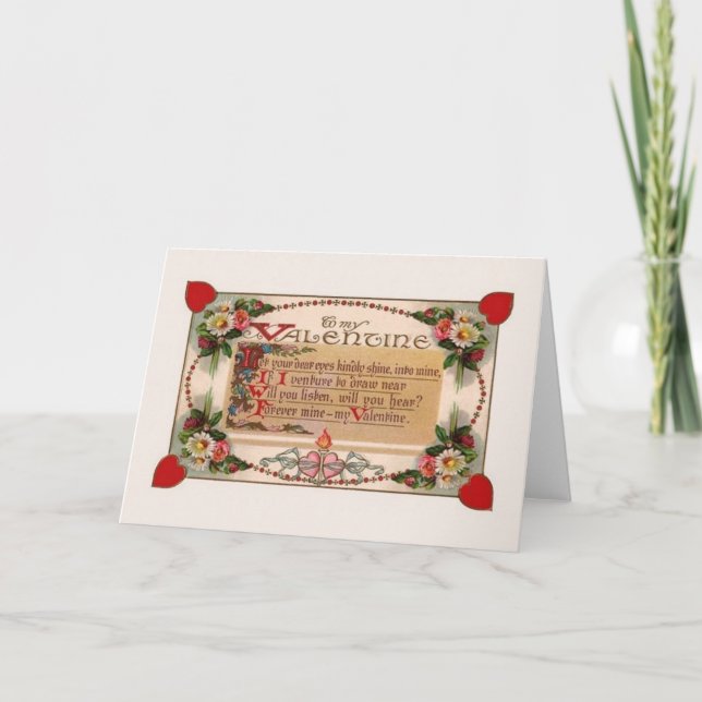 För valentindikt för Victorian utsmyckat kort för (Framsida)