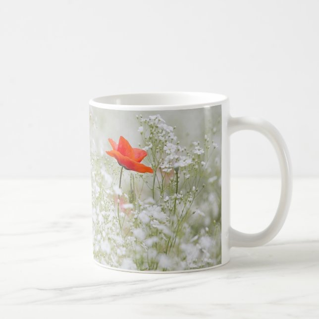 För vallmoblomma för lycklig valentin romantisk kaffemugg (Höger)