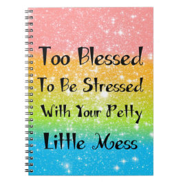För välsignad för att Stressas #1 Anteckningsbok Med Spiral
