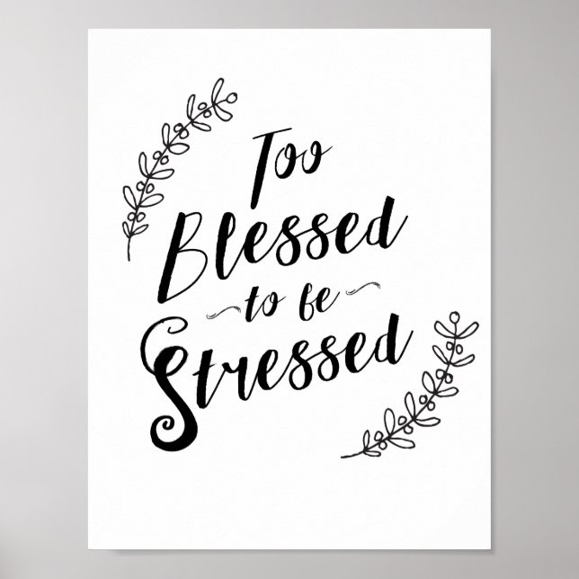 För välsignad för att Stressas Christian Typograph Poster (Framsidan)