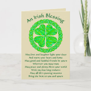 För välsignelseCeltic för Z irländsk Shamrock Kort